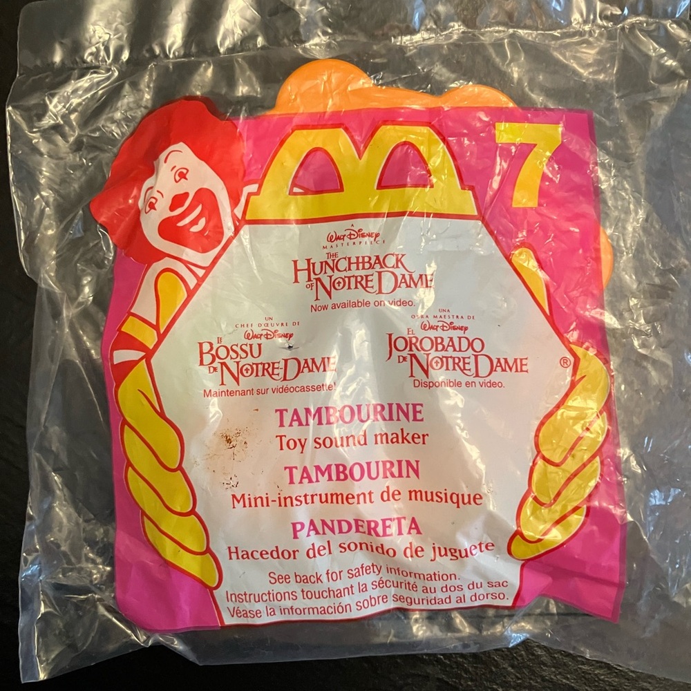 McDonald Happy Meal Toy Tambourine Toy Sound Maker #7 Hunchback of Notre Dame